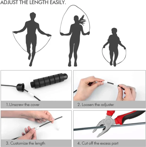Speed Jump Rope – Adjustable, Foam Handles for Fitness & Slimming - Image 2