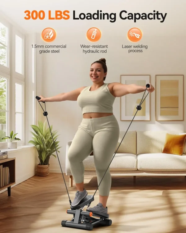 Mini Stair Stepper – Resistance Bands & LCD Monitor (300lbs) - Image 2